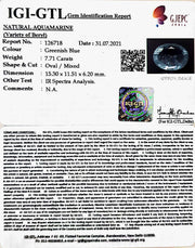 7.71/CT Natural Aquamarine with Govt Lab Certificate-1665